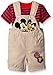 Disney Little Baby Boys' 2 Piece Mickey and Pluto Shortall Set