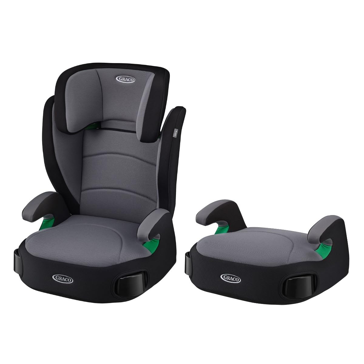 GRACO(グレコ) ジュニアシート ブースターシート シートベルト固定 ジュニアプラスネクスト R129適合 3歳半頃～12歳頃まで カップホルダー付 背もたれ取り外し可 (モノグレー) 2187306商品画像