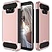 MASCHERI For Galaxy S8 Plus Case [Carbon Fiber Design] Shock Absorption Protective Dual Layer Military-Grade Defender Hybrid Case Cover for Samsung Galaxy S8 Plus - Rose Gold