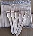 OliaDesign Disposable Wood Cutlery Silverware Forks (100 Piece), White