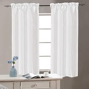 Amazon Com Vangao Rod Poket Curtains 40 Inch Length Faux Silk