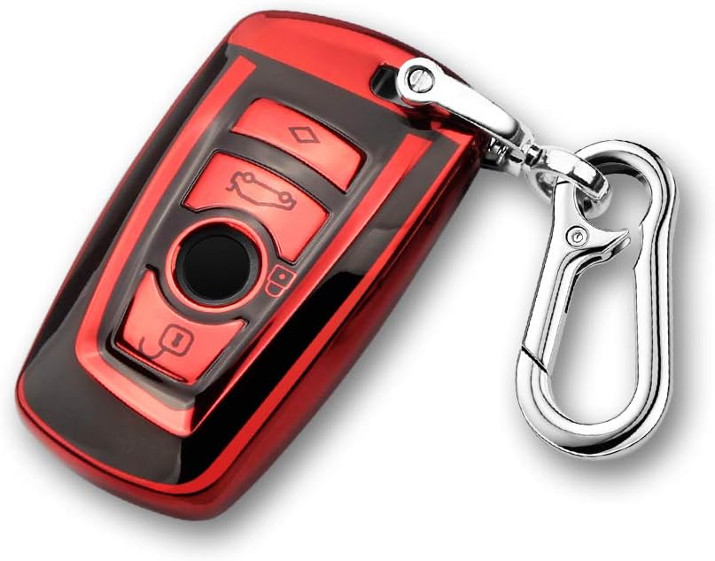 QBUC Car Key Full Cover for BMW, Soft TPU Anti-dust Protection Case Shell for Keyless Remote Control Smart Car Key