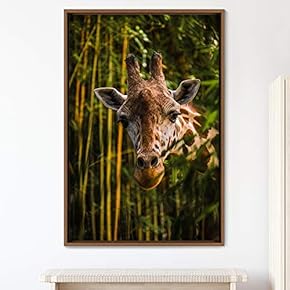 signwin Framed Canvas Wall Art Giraffe Animals Expressive...