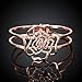DILANCO 18K Rose Gold Plated Rose Shape Open Bangle Bracelets for Women