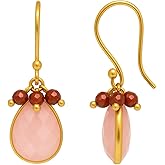 Gempires Gemstone Pear Hook Earring Unique Hypoallergenic Jewelry For Women Lightweight Everyday Earring For Her