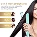 2 in 1 Mini Hair Straightener Ceramic Tourmaline Plate Beauty Flat Iron Heating Curler（4Colors ） (Matcha Green Beauty Plug)thumb 1