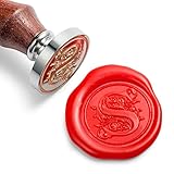 Mceal Wax Seal Stamp, Silver Brass Head with Wooden Handle, Regal Letter S