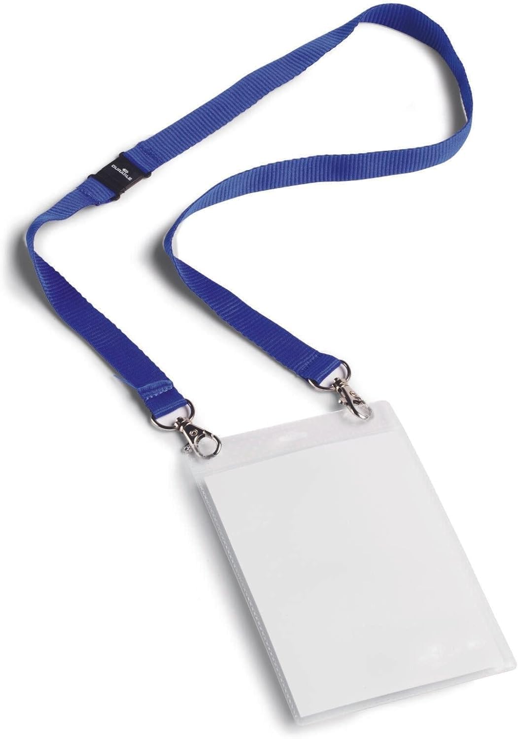 Durable Event Name Badge A6 with Dark Blue Lanyard, Pack of 10, Lanyard Includes Safety Release, Ideal for Events and Exhibitions