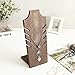 MyGift Set of 2 Natural Wood Multiple Necklace Bust Display Stand, Brown - Holds up to 5 Necklaces