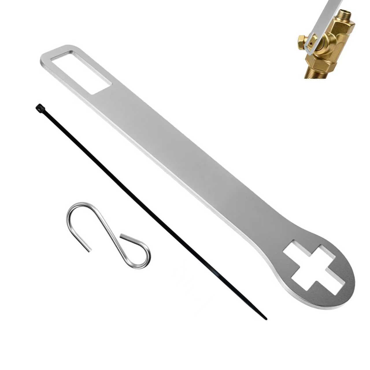 Photo 1 of 3333 Earthquake Survival Tool,Main Gas Valve Shut Off Tool,Emergency Gas Shut Off Wrench,Including a hook and a lanyard,pack of 3