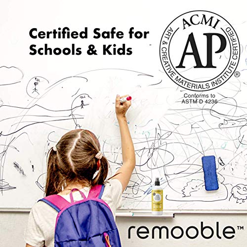 Remooble Dry Erase Whiteboard Cleaner Spray Safely Removes Tough