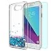 LeYi Clear Glitter Liquid Case for Girls Women,Cute TPU Protective Phone Case for Samsung Galaxy J7 V 2017, Galaxy J7 Prime, Galaxy J7 Sky Pro, Galaxy J7 Perx, Galaxy Halo ZX Blue