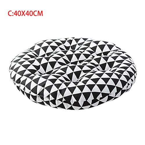 12 Styles Home Office Chair Seat Cushion Chair Cushion Round Cotton Upholstery Soft Padded Cushion Pad Office Home Or Car Seat Cushion,3 Size (E, 40X40CM) - Thumbnail 2