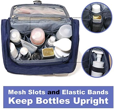 Hanging Toiletry Bag Travel Cosmetic Kit Makeup Bathroom Organizer for Women and Men (Dark Blue) 2 Hanging Toiletry Bag Travel Cosmetic Kit Makeup Bathroom Organizer for Women and Men (Dark Blue)