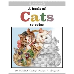 A Book of Cats to Color: A Grayscale Adult Coloring Book