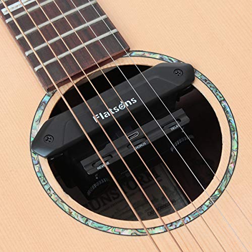 Resonance Pickup Acoustic Guitar Pickup with Delay Reverb Chorus Effect Pedal Controls for Acoustic Guitar Multi-function Accessories Black FR2 (FR2) - Thumbnail 6