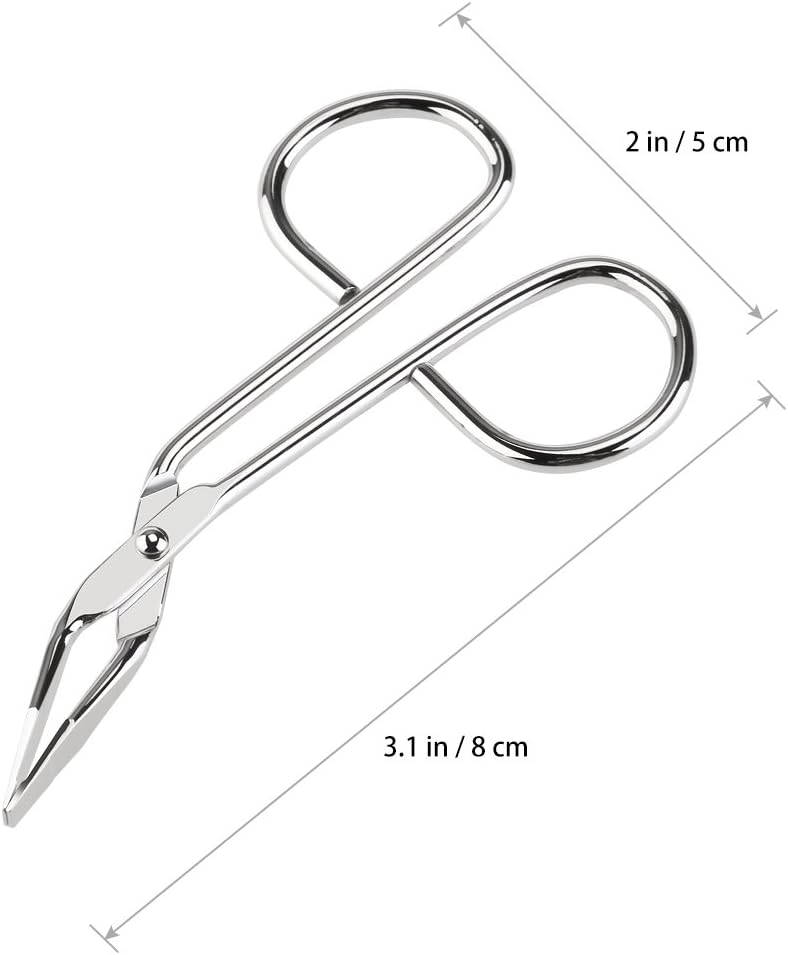 Eyebrow Tweezer Stainless Steel Scissors Shaped Slant Tip Tweezer Clip - Image 3