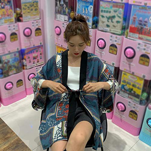 Japanese Kimono Cardigan Woman Summer Cardigan Kimono Yukata Woman Thin Loose Outer Garment,One Size - Thumbnail 6