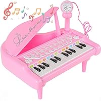 INNÔPLUS Piano Keyboard Toy Kids Great Gift for 1 2 3 4 5 Year Old Little Girl Toddler, Cute Little Piano 24 Keys Music Instruments with Mic for Birthday Christmas New Year