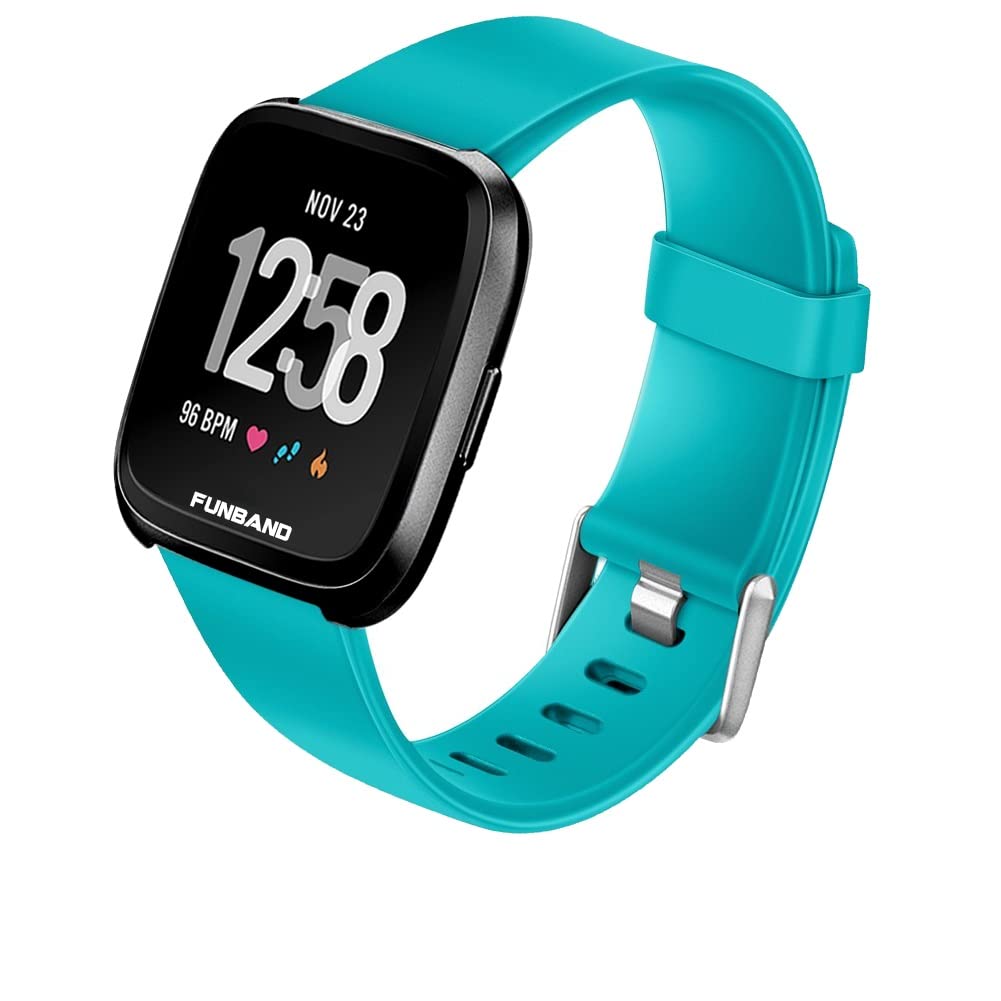 FunBand Strap Compatible with Fitbit Versa 2/Versa Lite Strap Bands,Classic Soft Silicone Sport Adjustable Replacement Accessory Bracelet Straps Compatible with Fitbit Versa 2/Versa Lite