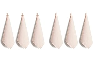 L Linen World Linen Kitchen Towels 14 x 28 Inch,100% Linen Decorative Tea/Kitchen Towels Set of 6,Stone Washed European Flax Linen Dish Towels,Blush Pink