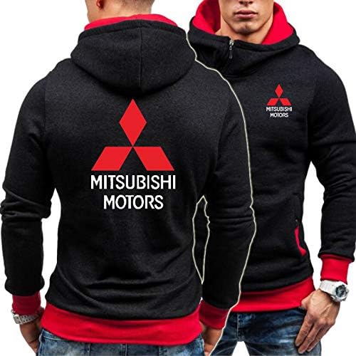 Mitsubishi Hoodies Jacket Winter Men Pullover Man Coat Casual Diagonal Zipper Fleece Mitsubishi Logo Sweatshirts