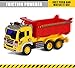 ToyThrill Friction Powered Dump Truck – Push and Go Construction Toy for Boys and Girls with Lights and Sounds - Realistic 1:16 Scale Design