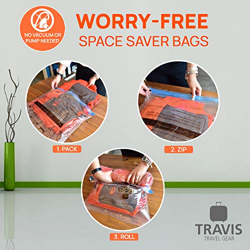 Compression Bags for Travel No Vacuum Reusable Large Sealed Space