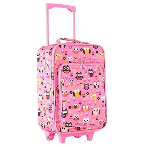 pink duffle bag with wheels