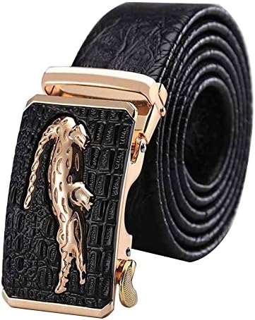 Mingysyi Men's 35mm Dress Leather Ratchet Belt (125CM, Picture color 1)