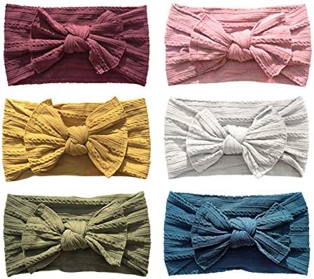 Baby Girl Headbands and Bows, Soft Nylon Knotted Turban, Stretchy Headwrap for Newborn,Toddler,Children