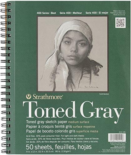 Amazon Co Jp Strathmoreスパイラルtonedスケッチブック9 12 Gray 50シート1個sku Ma おもちゃ