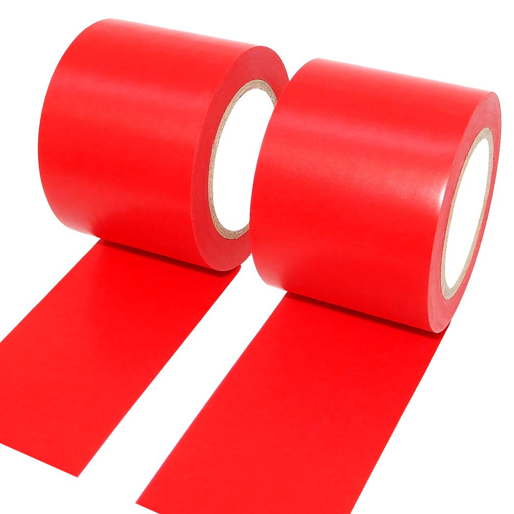 ALBOYI 2 Rolls Electrical Insulation Tape, 50mm x 15m PVC Flame Retardant Waterproof Insulating Tape for Wiring, Cable Protection and Electrical Repairs (Red)
