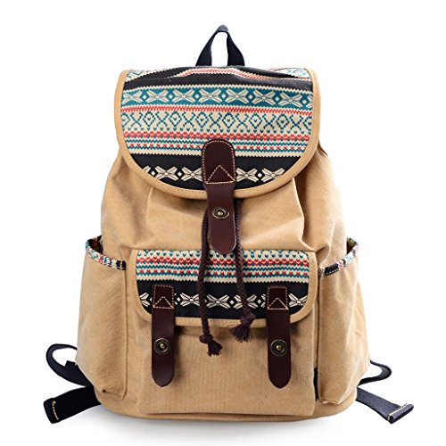 Douguyan women floral print casual canvas backpack rucksack class…