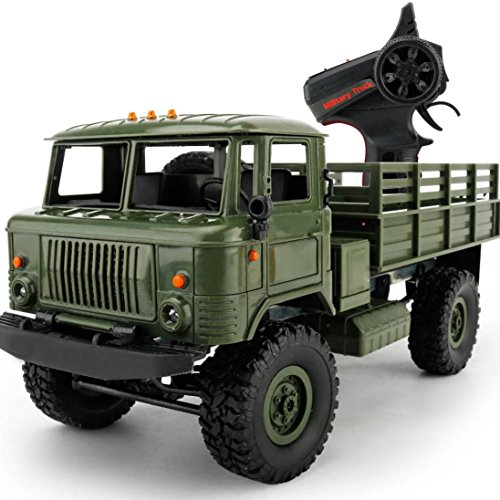 For Christmas,Sunfei WPL B-24 1:16 4WD Large RC Military Truck Wireless Remote Control Car Toy (Green)