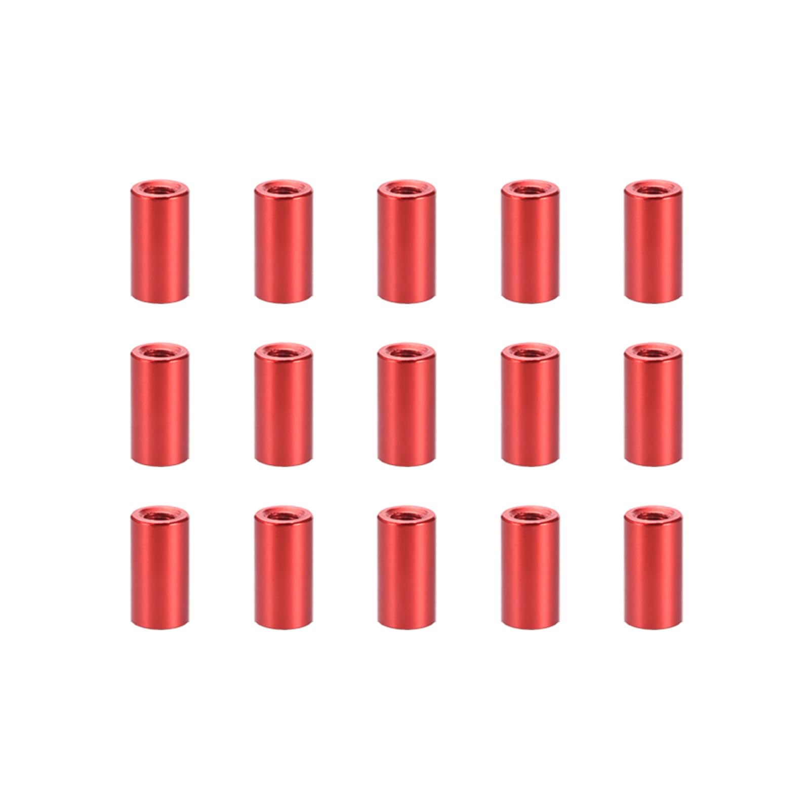 YOKIVE 15 Pcs Standoff Spacer, Aluminum Round Straight Spacer | Prevent Joint Deformation, Great for Robot, Drone (Red, M3, 10mm)