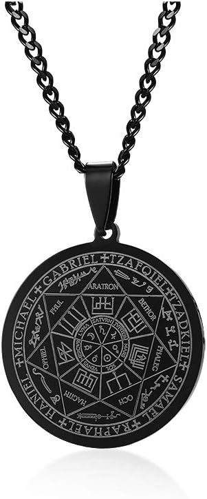 XUANPAI Seals of The Seven Necklaces, Archangels Pendant Choker Statement Necklace for Men Talisman Pendants Amulet Jewellery Gift for Christmas Birthday Party Anniversary
