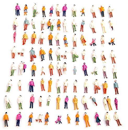 Photo 1 of Airlxf 100PCS 1:100 HO Scale Tiny People Set - Mixed Painted Plastic Figures