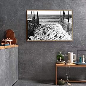 Floating Framed Canvas Wall Art for Living Room, Bedroom Black and White Landscape Canvas Prints for Home Decoration Ready to Hang - 16x24 inches