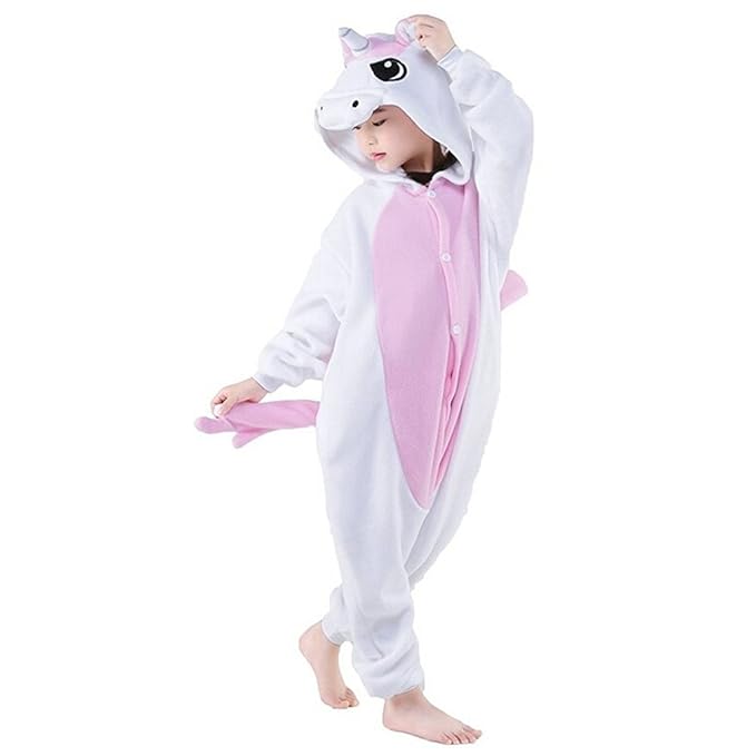 VineCrown Kinder Schlafanzug Einhorn Pyjama Tier Overall Karton Tierkostüme Halloween Kostüme Jumpsuit Cosplay Weihnachten Ka