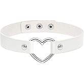 Nanafast Heart Choker Necklace for Women Adjustable PU Leather Punk Necklace Gothic Black Choker Collar Necklace Jewelry for Party Cosplay Decorations