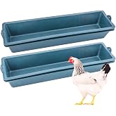 4 Pack Chicken Feeder Plastic Feed Trough Bucket for Chicken Duck Pigeon Bird Livestock Pet Poultry (Length: 16.5")