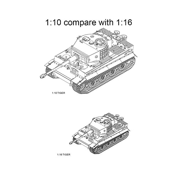 HOOBEN New RC RTR-Panzer 1:10 Tiger1 späte Produktion Panzer halbes Metall Gelbe Version – Bild 7