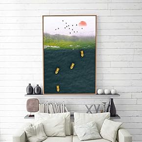 Framed Home Artwork Abstract Simple Style for Living Room Bedroom