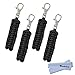 Techion 4 Pack Paracord Zipper Pulls for Backpacks, Tents, Trolley Cases, Traveling Cases, Jackets and Many Other Items That with Zippers (Black)