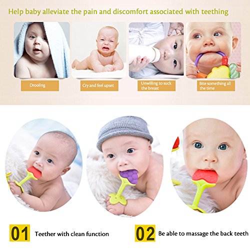 6 Pack Baby Teething Toys for Newborn Infant, BPA Free Freezer Safe