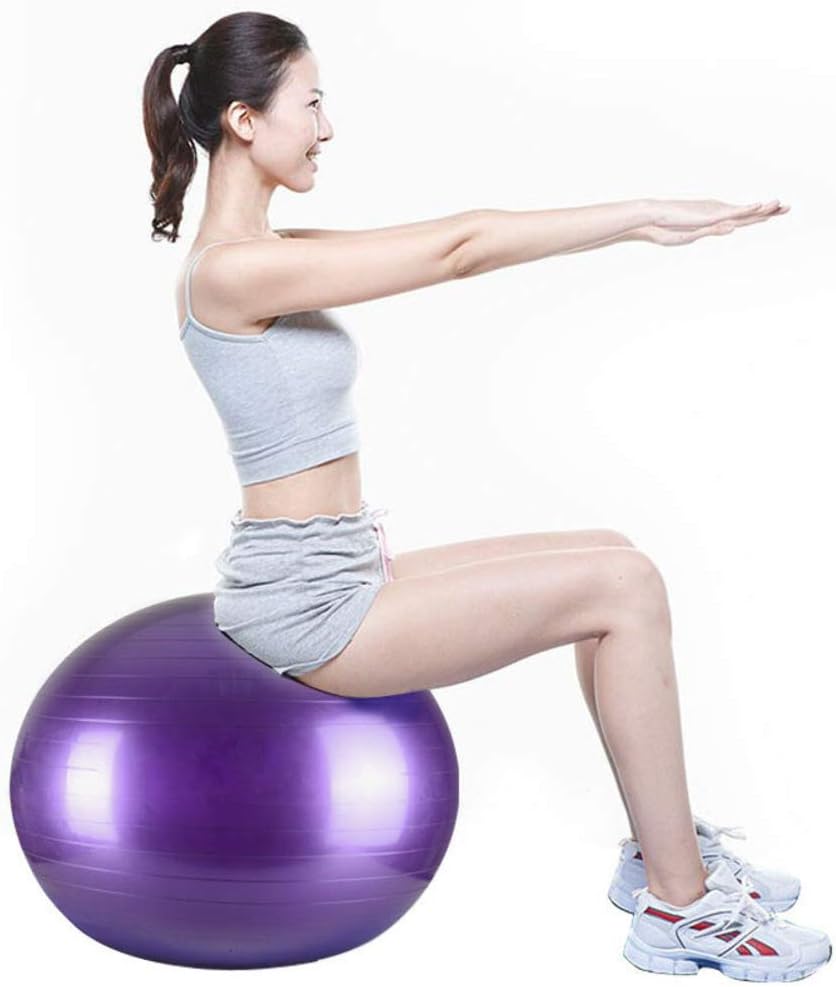 DMMFU Yoga Ball Chairs for The Office,Sitting Exercise Ball for Dorm Home Extra Thick Stability Fitness Ball for Birthing Core Strength Training Purple 25.6inch