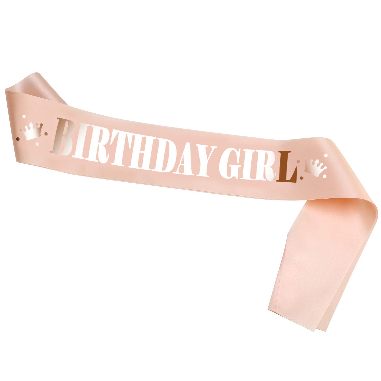 Konsait Birthday Sash for Girls, Rose Gold Birthday Girl Sash Birthday Gift Birthday Accessories for Girls Birthday Party Decorations Favour, One Size
