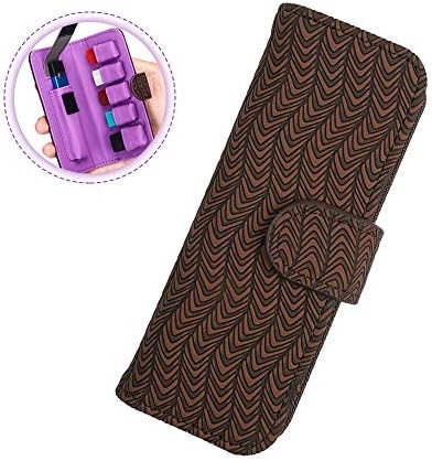 Stylish Texture Carrying Case Wallet for JUUL Pods and Charger,Portable Leather Cover Holder Compatible with JUUL and Other Popular Vapes,Pods,Charger(Device Not Included),Dark Brown