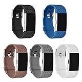 Fitbit Charge 2 Replacement Band By GHIJKL - Soft Flexible Silicone Wristband - Adjustable Length - Sizes For Men & Women - Breathable Bracelet - Durable Closing Clasp - Variety Of Colors Available